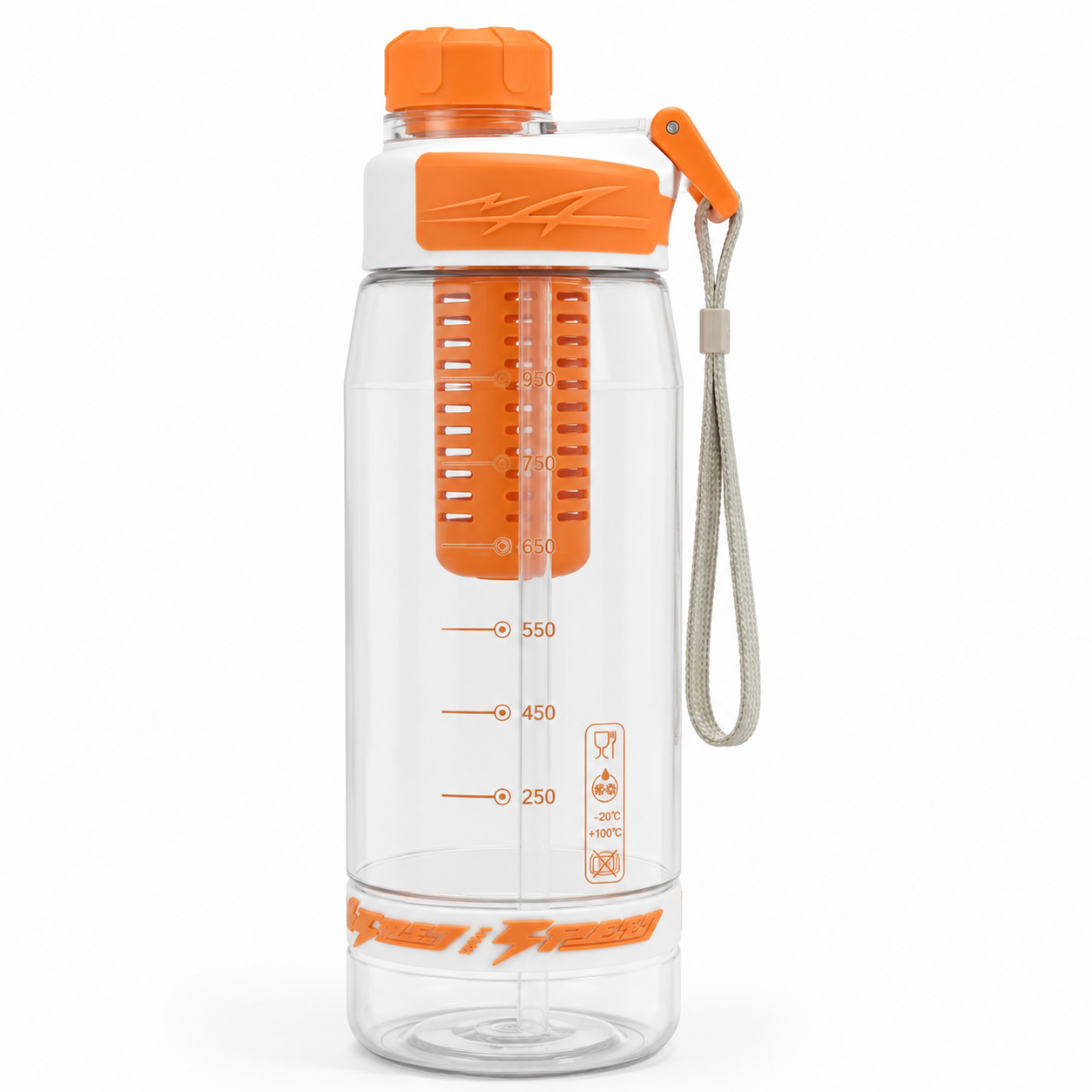 Seiverly Premium Fruit Infuser Water Bottle with Removable Infusion Rod | Leakproof Sports & Fitness Water Bottle with Carry Strap