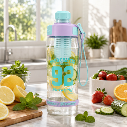 Seiverly Premium Fruit Infuser Water Bottle with Removable Infusion Rod | Leakproof Sports & Fitness Water Bottle with Carry Strap