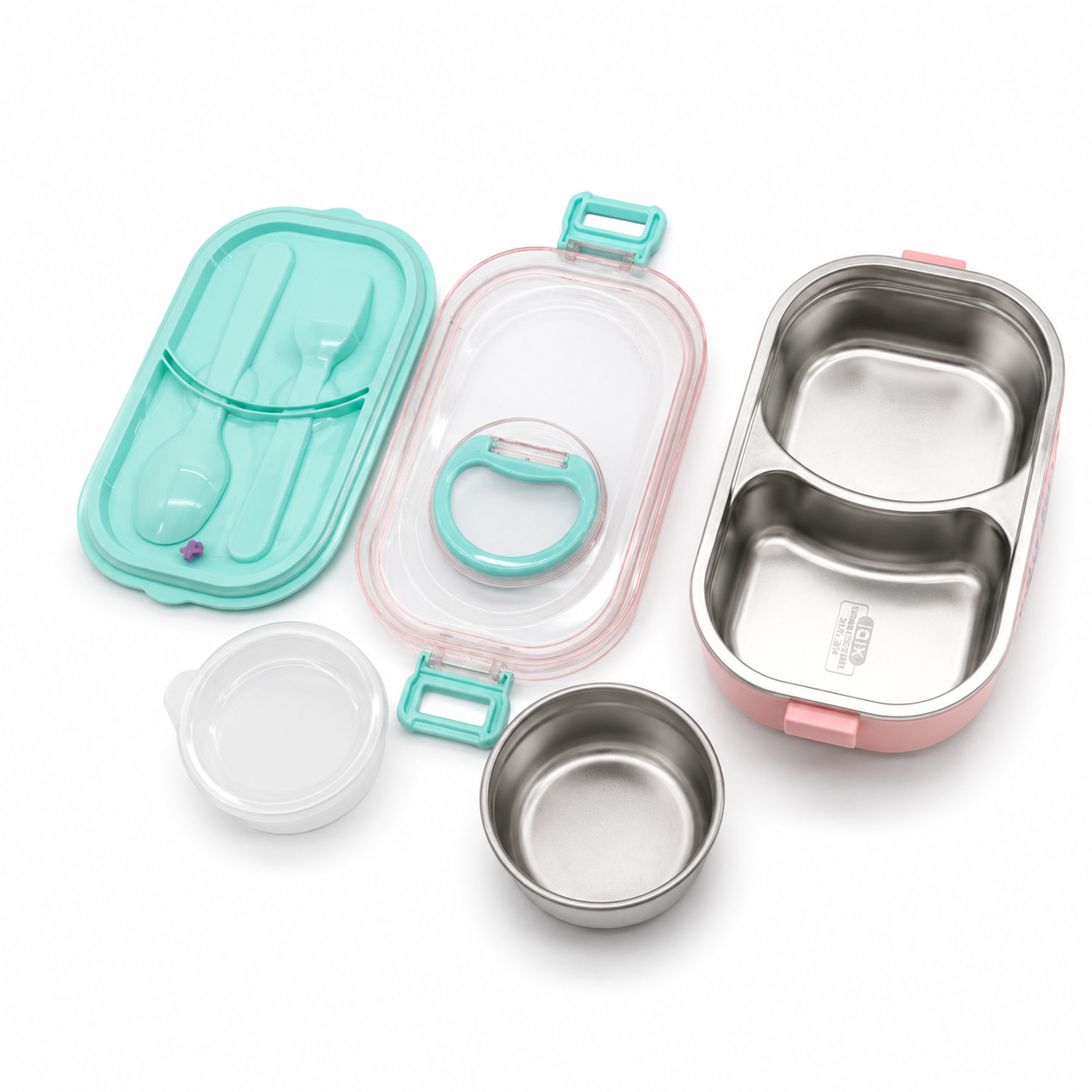 Kids Stainless Steel Lunch Box with Spoon & Fork | 900ml Leakproof School Tiffin Box with Handle