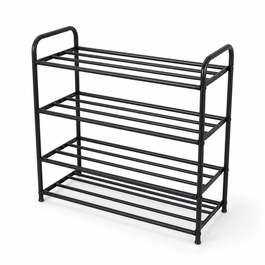4-Tier Metal Shoe Rack Organizer for Entryway, Closet & Bedroom | Space Saving Storage Shelf