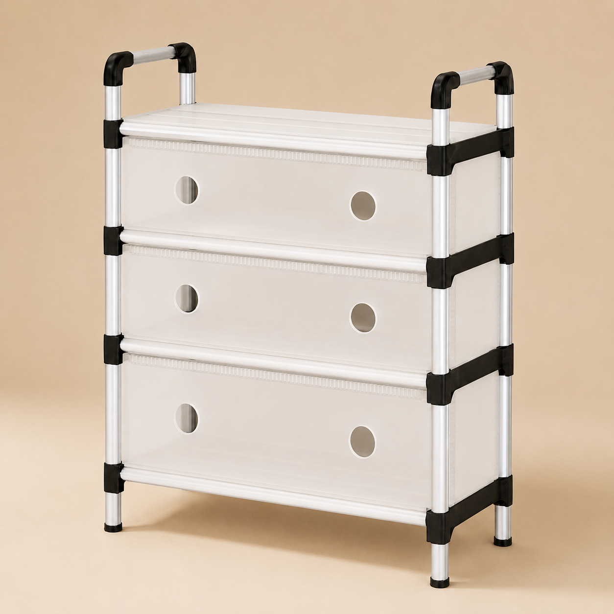 3-Tier Portable Shoe Rack Organizer with Dustproof Cover | Lightweight Space Saving Footwear Storage Cabinet