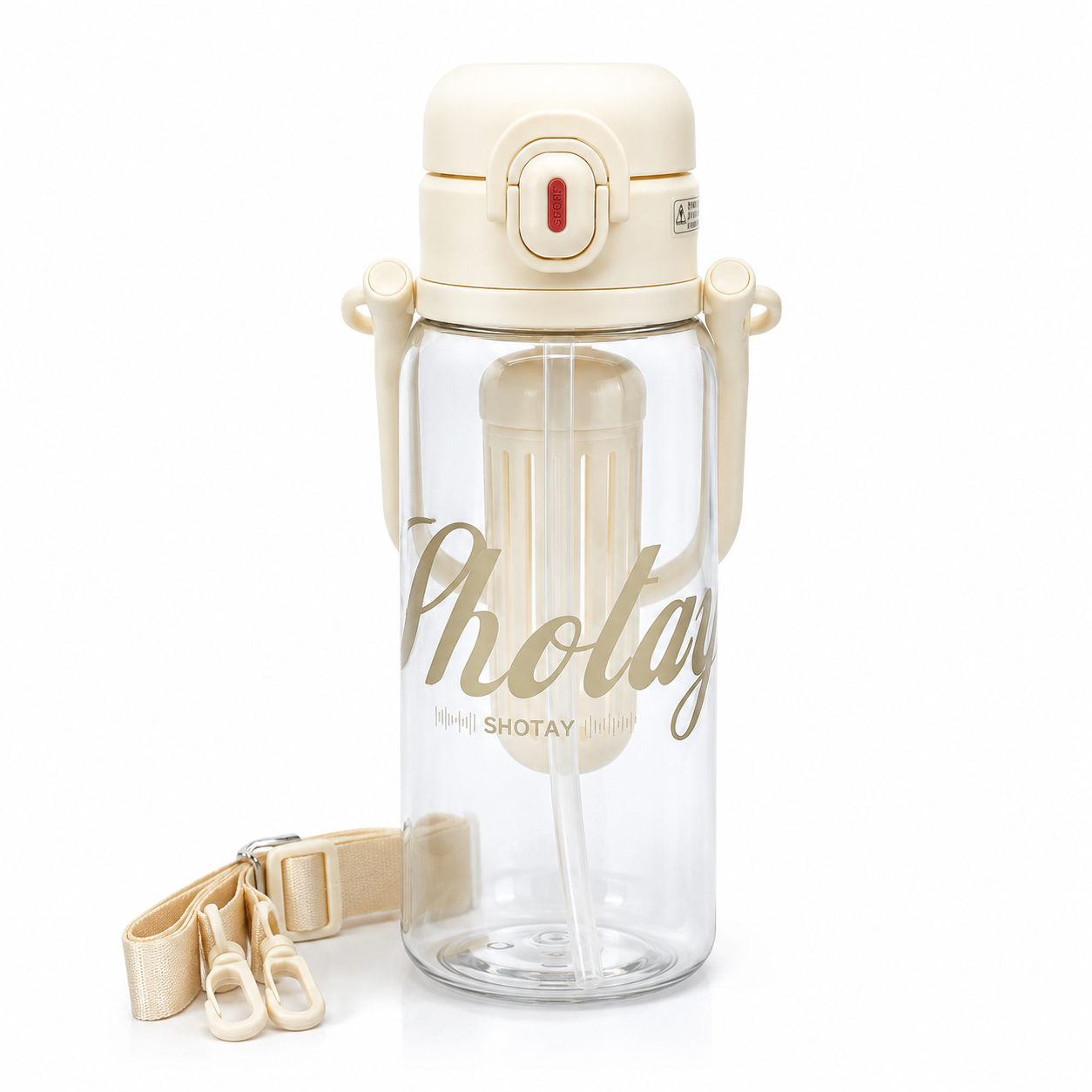 Shotay Premium Tritan Fruit Infuser Water Bottle with Straw & Carry Strap | BPA-Free Leakproof Sports Water Bottle (4 Color Variants)