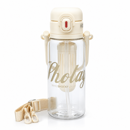 Shotay Premium Tritan Fruit Infuser Water Bottle with Straw & Carry Strap | BPA-Free Leakproof Sports Water Bottle (4 Color Variants)