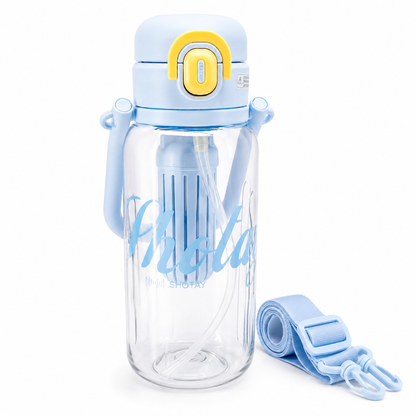 Shotay Premium Tritan Fruit Infuser Water Bottle with Straw & Carry Strap | BPA-Free Leakproof Sports Water Bottle (4 Color Variants)
