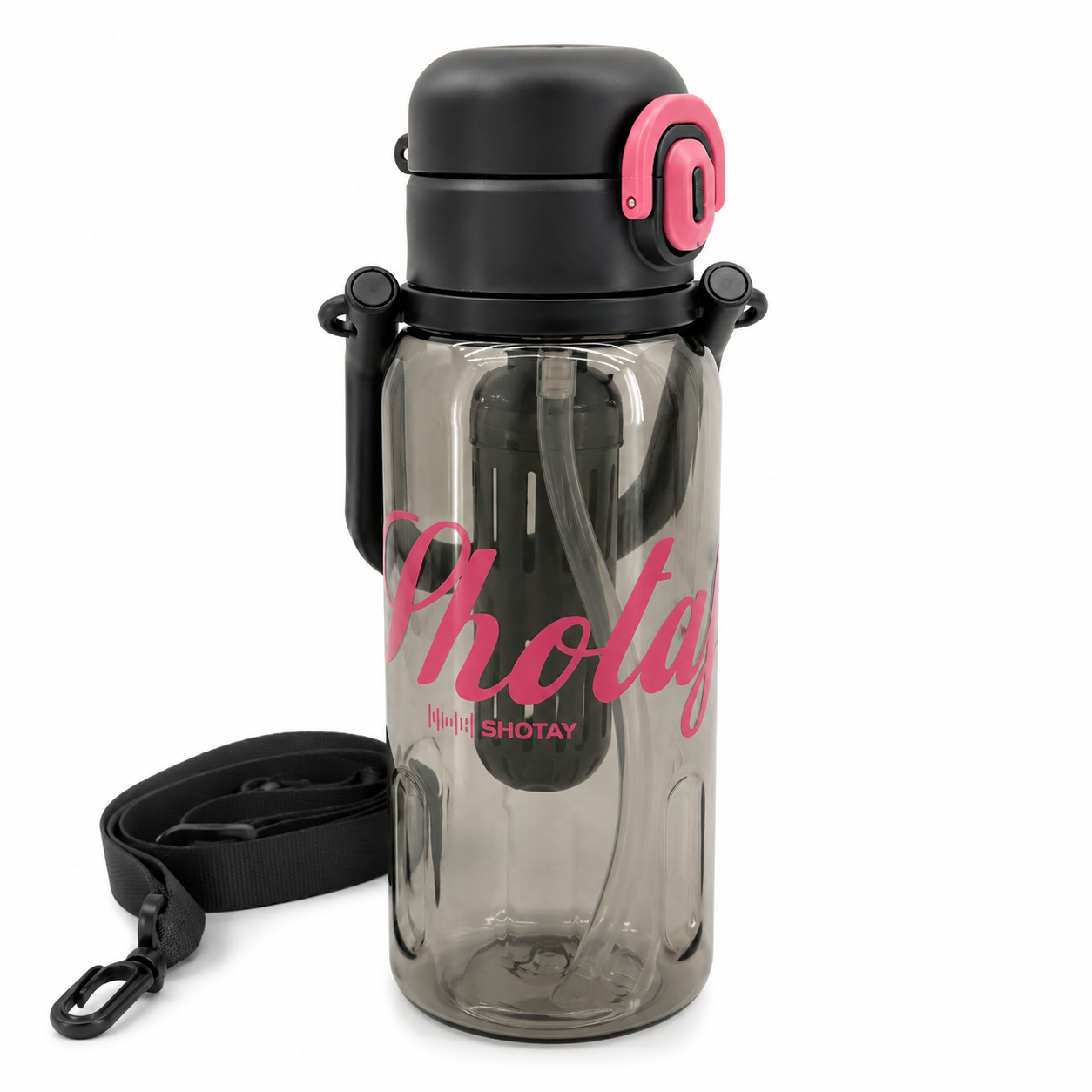 Shotay Premium Tritan Fruit Infuser Water Bottle with Straw & Carry Strap | BPA-Free Leakproof Sports Water Bottle (4 Color Variants)