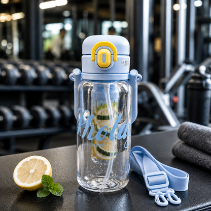 Shotay Premium Tritan Fruit Infuser Water Bottle with Straw & Carry Strap | BPA-Free Leakproof Sports Water Bottle (4 Color Variants)