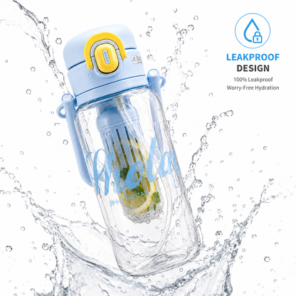 Shotay Premium Tritan Fruit Infuser Water Bottle with Straw & Carry Strap | BPA-Free Leakproof Sports Water Bottle (4 Color Variants)