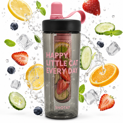 Premium BPA-Free Tritan Fruit Infuser Water Bottle with Removable Infuser, Leakproof Lid, Integrated Straw & Carry Loop | Reusable Sports Water Bottle for Gym, Office, School & Travel (800ml)