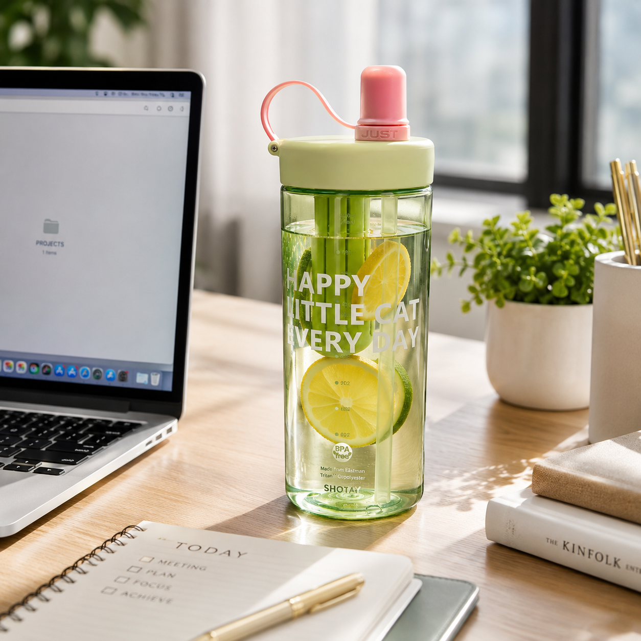 Premium BPA-Free Tritan Fruit Infuser Water Bottle with Removable Infuser, Leakproof Lid, Integrated Straw & Carry Loop | Reusable Sports Water Bottle for Gym, Office, School & Travel (800ml)