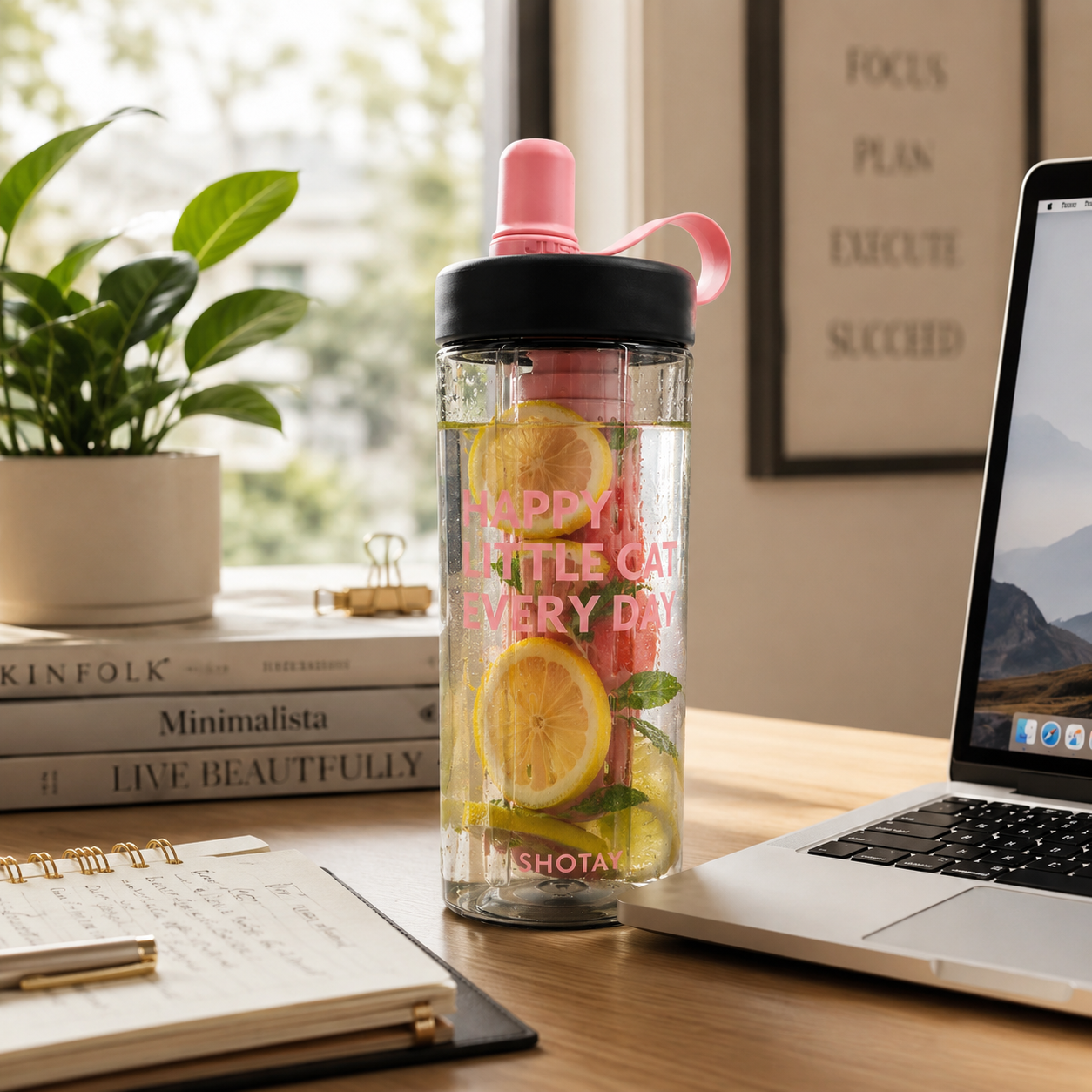 Premium BPA-Free Tritan Fruit Infuser Water Bottle with Removable Infuser, Leakproof Lid, Integrated Straw & Carry Loop | Reusable Sports Water Bottle for Gym, Office, School & Travel (800ml)