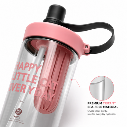 Premium BPA-Free Tritan Fruit Infuser Water Bottle with Removable Infuser, Leakproof Lid, Integrated Straw & Carry Loop | Reusable Sports Water Bottle for Gym, Office, School & Travel (800ml)