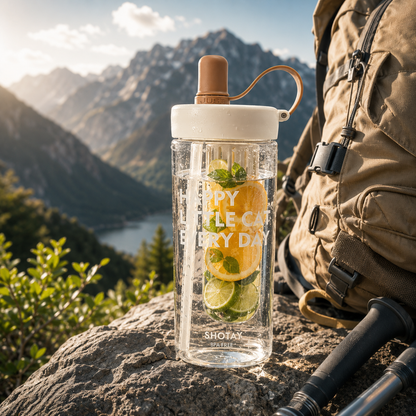Premium BPA-Free Tritan Fruit Infuser Water Bottle with Removable Infuser, Leakproof Lid, Integrated Straw & Carry Loop | Reusable Sports Water Bottle for Gym, Office, School & Travel (800ml)