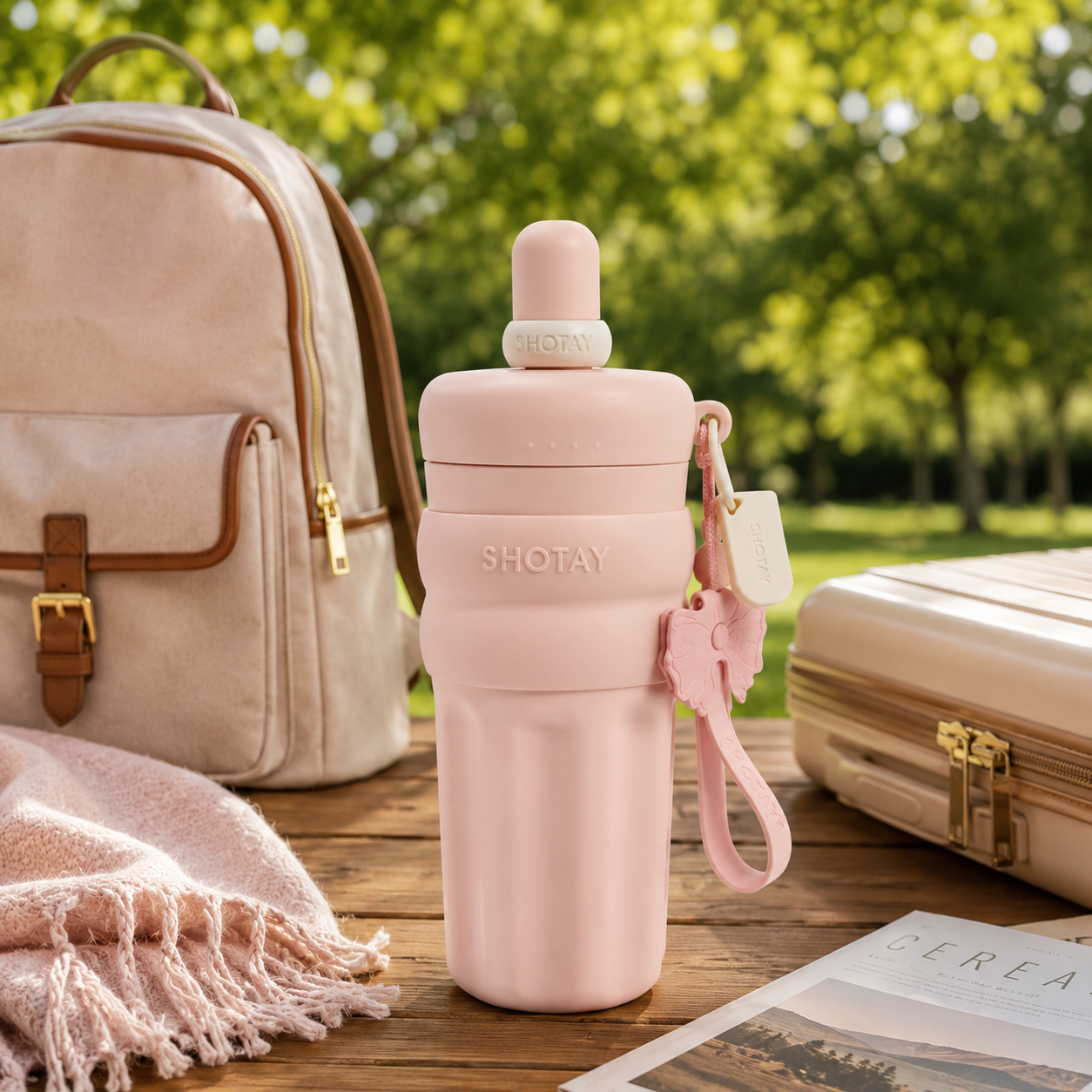 SHOTAY 600ml Double Wall Vacuum Insulated Stainless Steel Water Bottle with Silicone Sleeve, Straw Lid & Carry Loop | BPA-Free Leakproof Sports Flask for Office, School, Gym & Travel