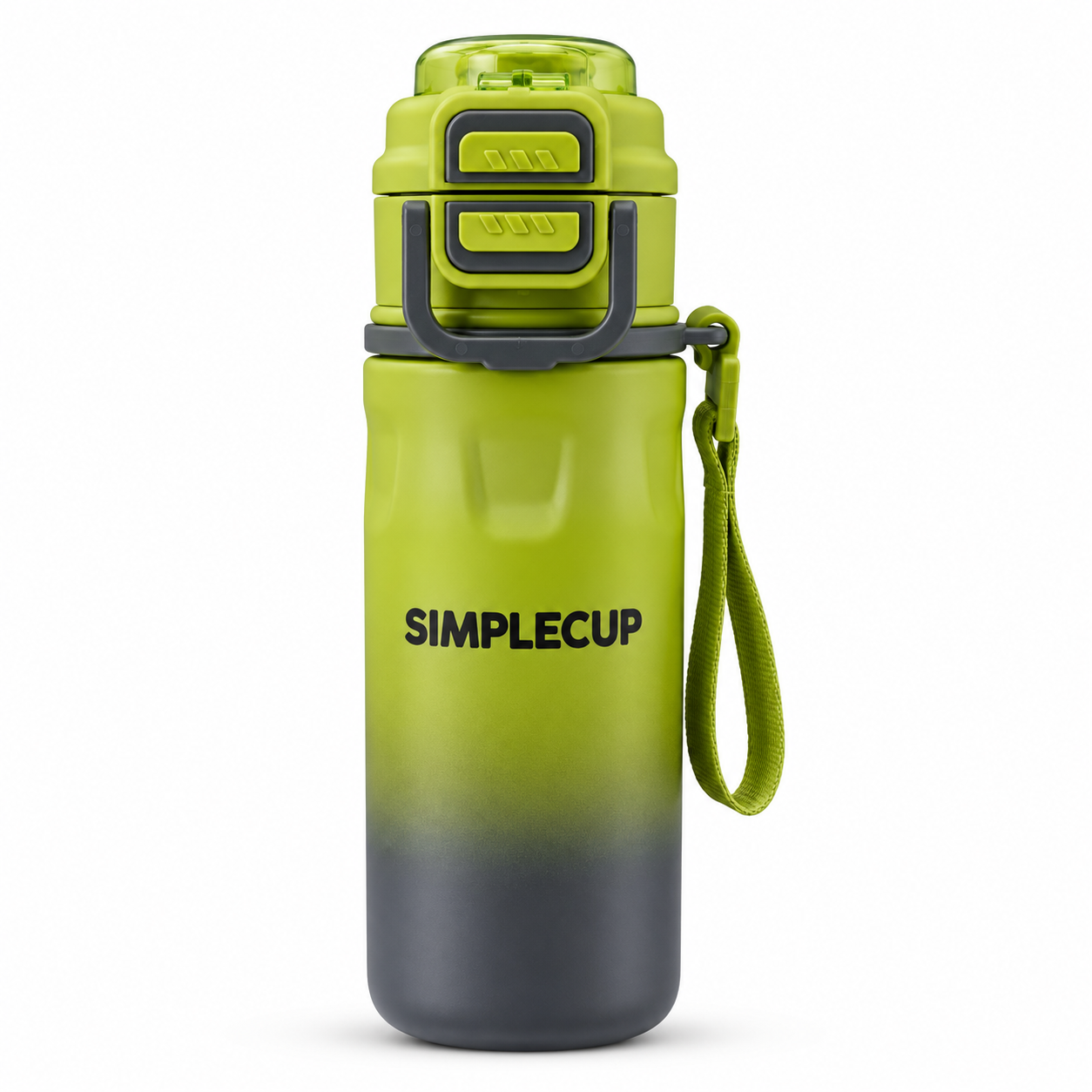 SIMPLECUP 670ml Double Wall Vacuum Insulated Stainless Steel Water Bottle with One-Touch Flip Lid, Lock Handle & Carry Strap | Leakproof BPA-Free Sports Bottle for Gym, Office & Travel