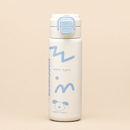 680ml Kids Stainless Steel Vacuum Insulated Water Bottle | Double Wall Thermos Flask | Leakproof One-Touch Lock Lid | BPA Free Food Grade Steel| Hot & Cold Insulated Bottle for School, Travel & Outdoor