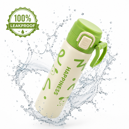 680ml Kids Stainless Steel Vacuum Insulated Water Bottle | Double Wall Thermos Flask | Leakproof One-Touch Lock Lid | BPA Free Food Grade Steel| Hot & Cold Insulated Bottle for School, Travel & Outdoor