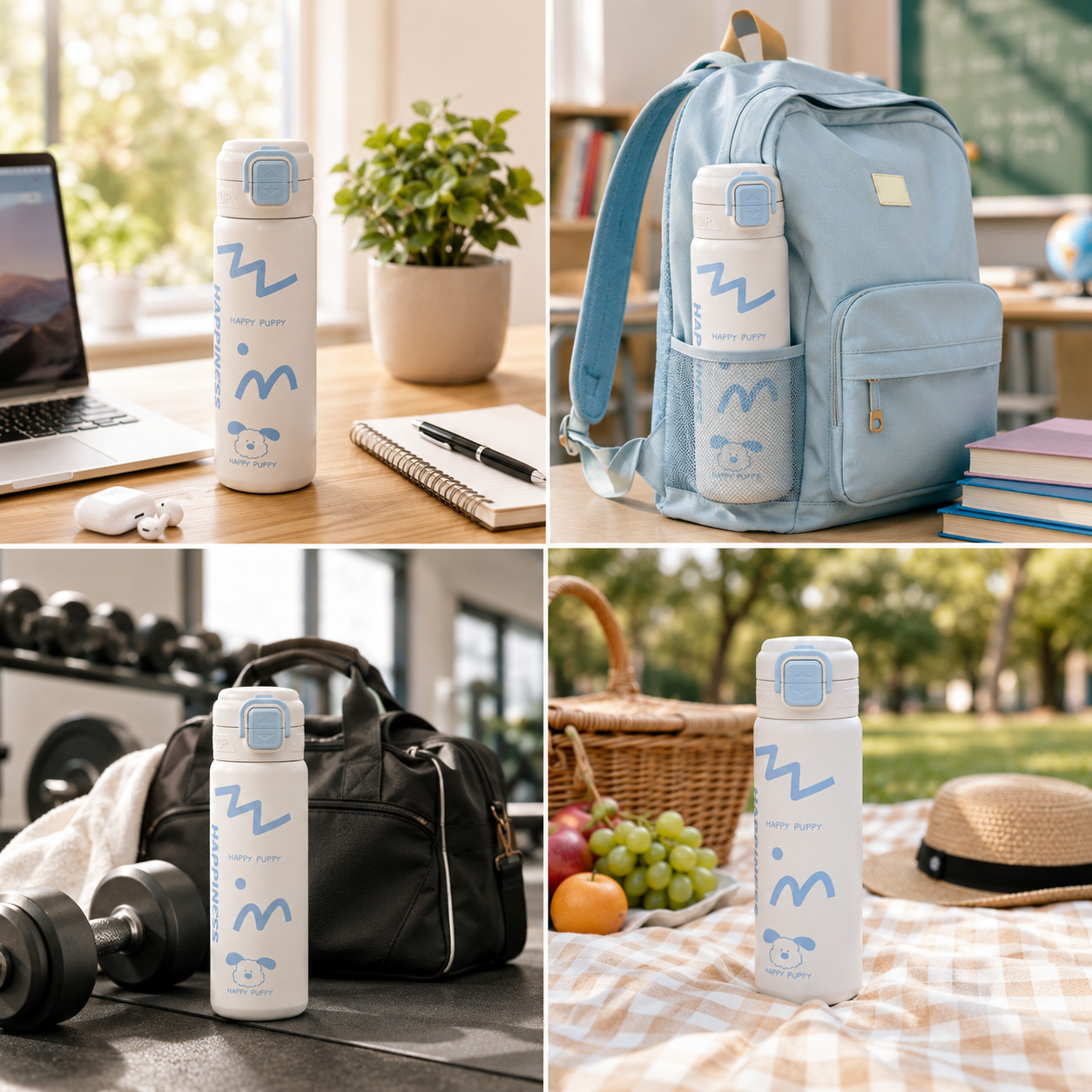 680ml Kids Stainless Steel Vacuum Insulated Water Bottle | Double Wall Thermos Flask | Leakproof One-Touch Lock Lid | BPA Free Food Grade Steel| Hot & Cold Insulated Bottle for School, Travel & Outdoor