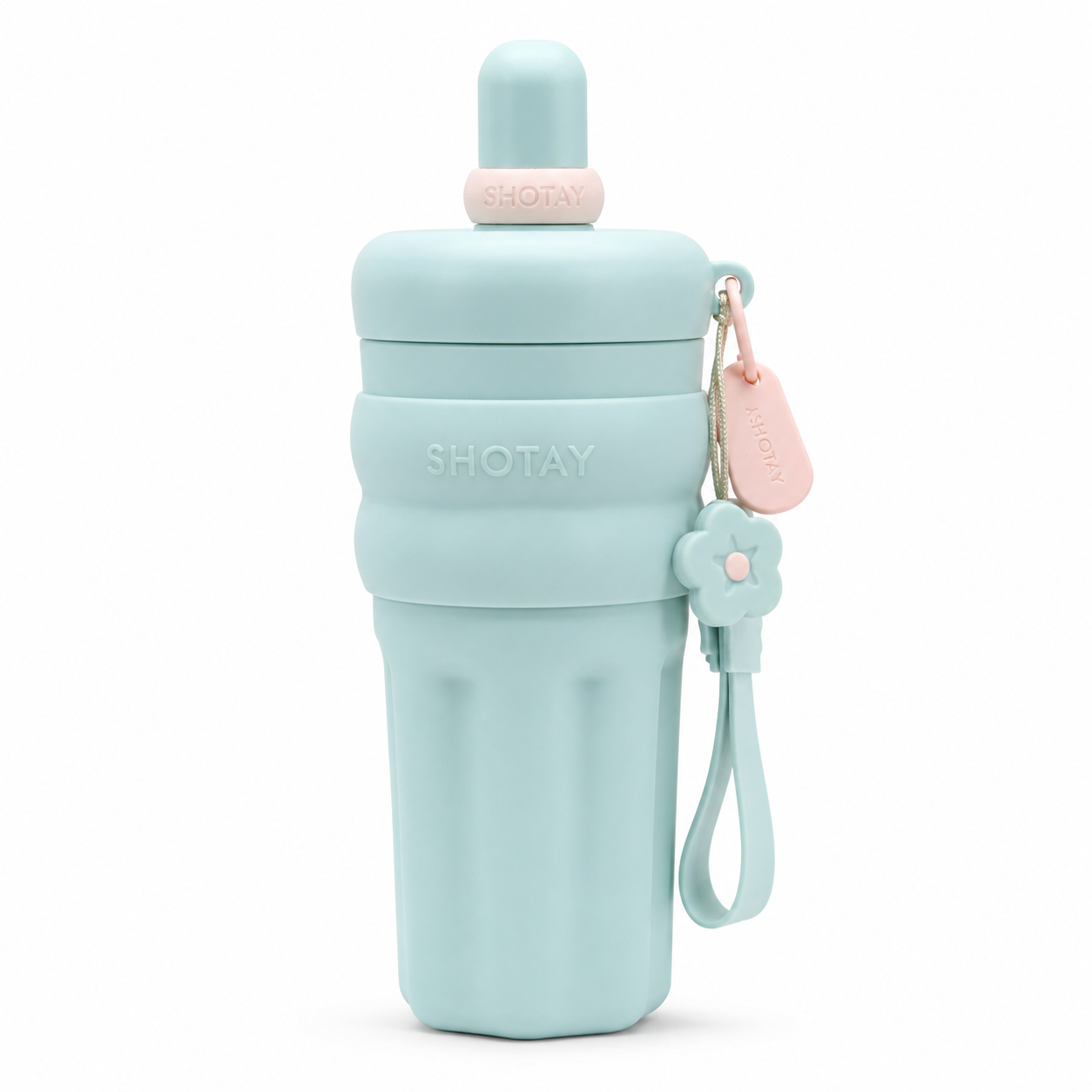 SHOTAY 600ml Double Wall Vacuum Insulated Stainless Steel Water Bottle with Silicone Sleeve, Straw Lid & Carry Loop | BPA-Free Leakproof Sports Flask for Office, School, Gym & Travel