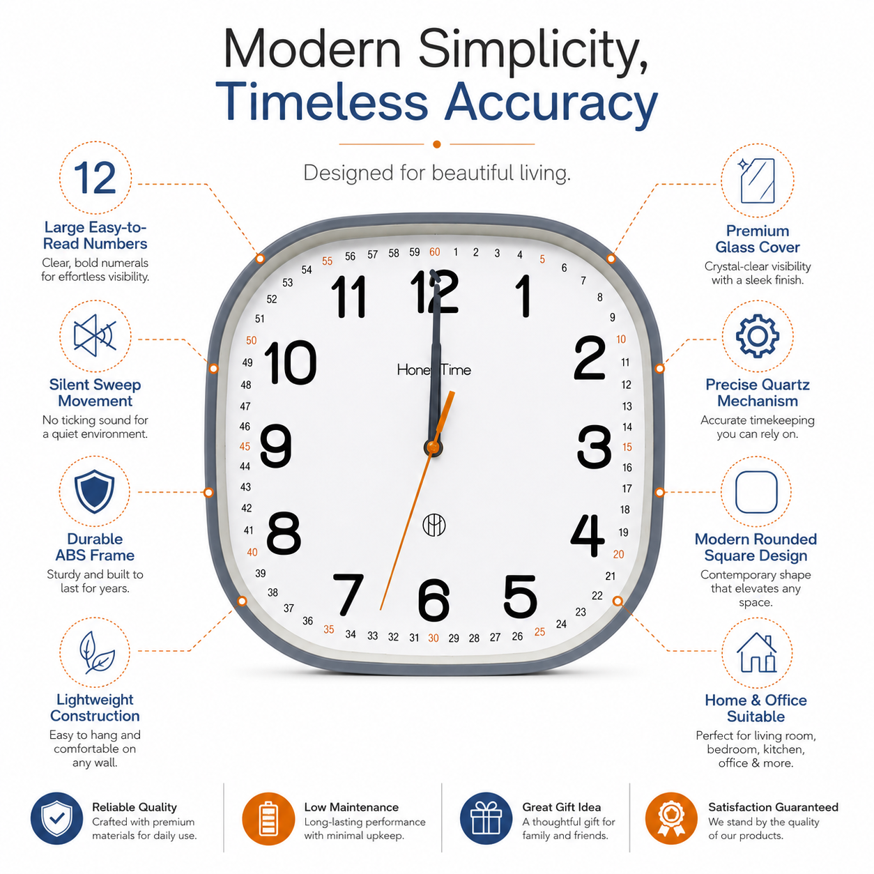 Square Wall Clock