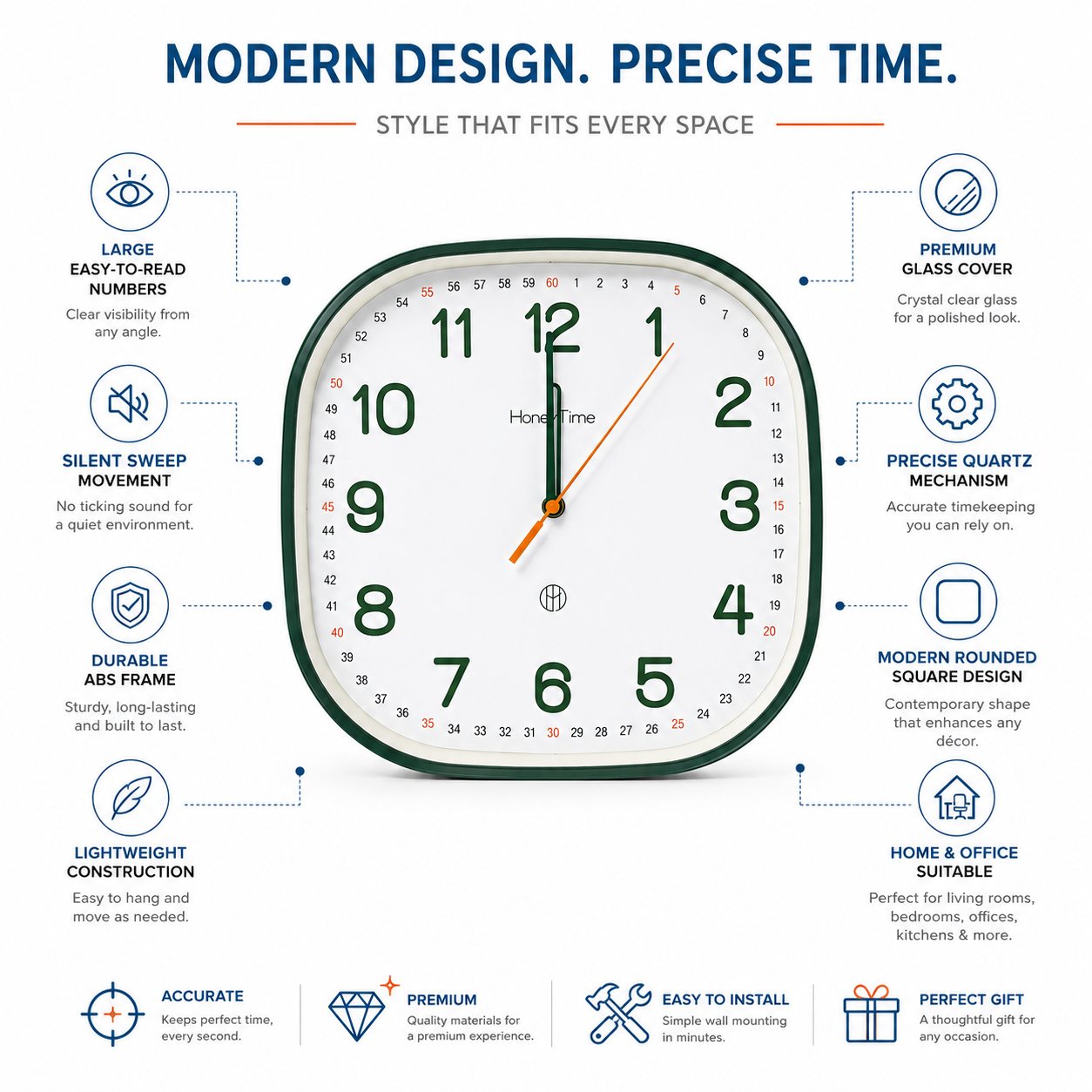 Square Wall Clock