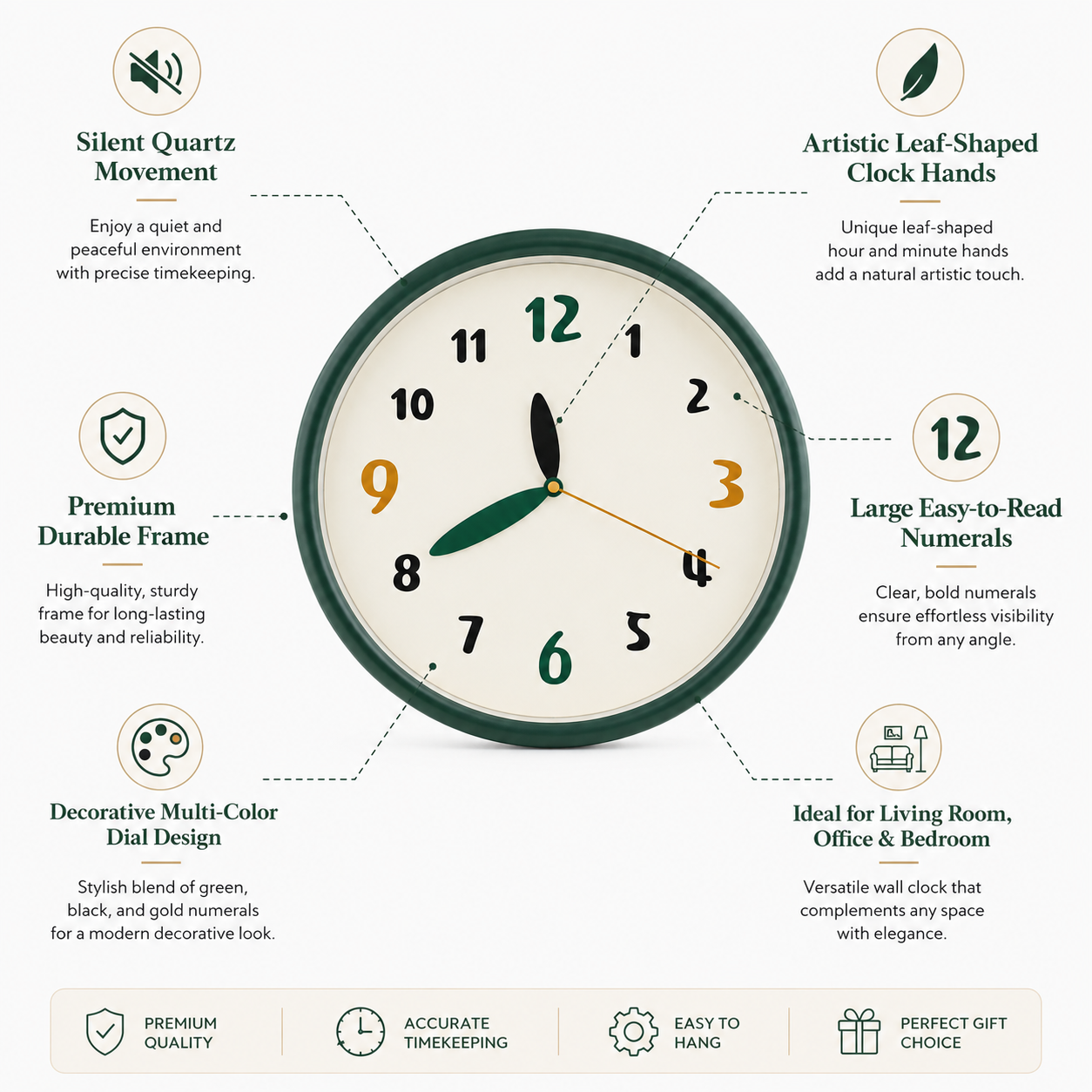 Leaf Artistic Wall Clock
