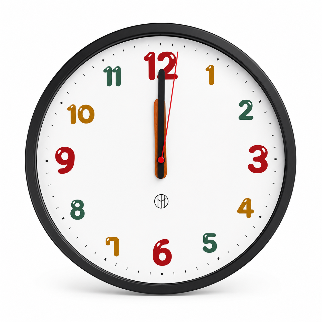 Multicolor Number Wall Clock