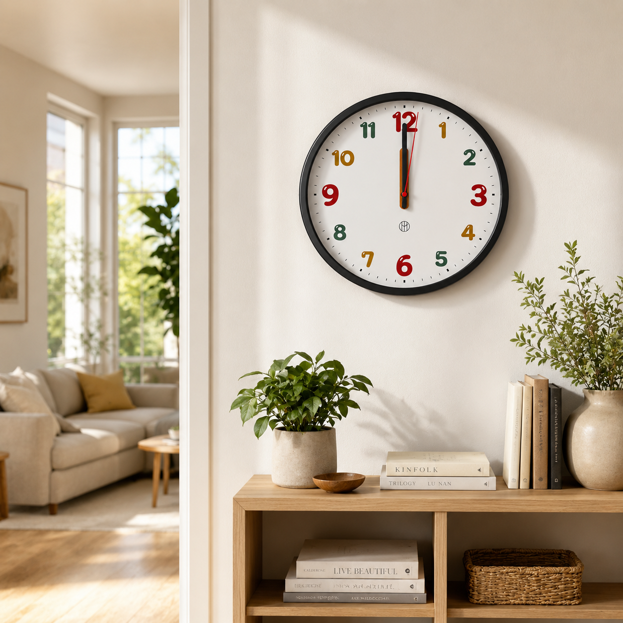 Multicolor Number Wall Clock