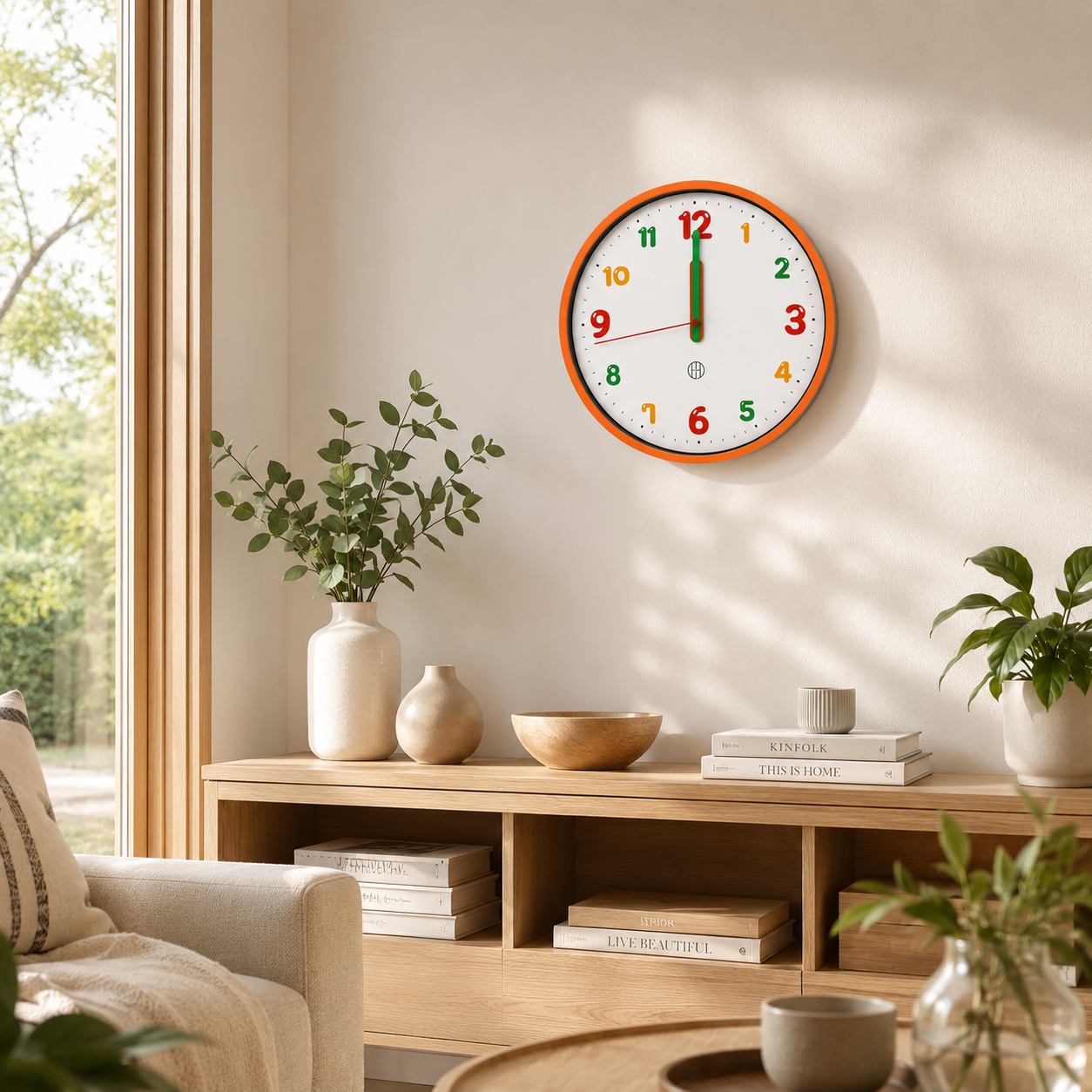 Multicolor Number Wall Clock