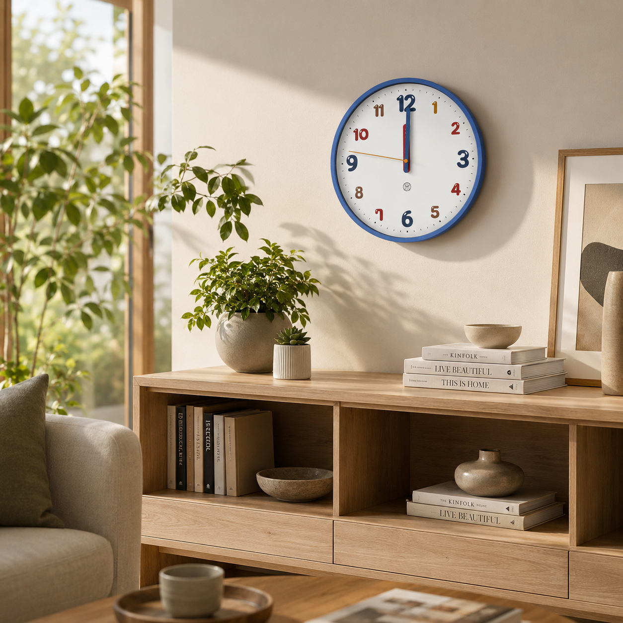 Multicolor Number Wall Clock