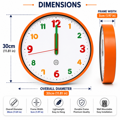 Multicolor Number Wall Clock