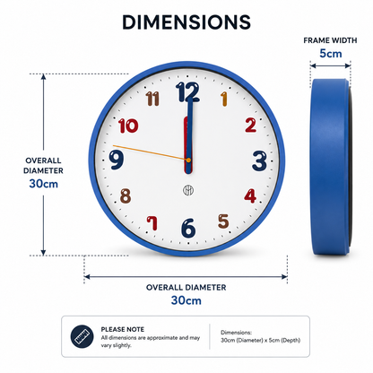 Multicolor Number Wall Clock