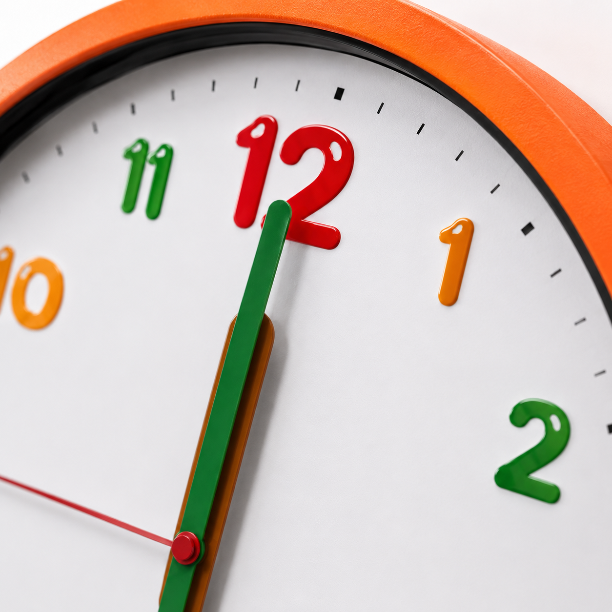 Multicolor Number Wall Clock