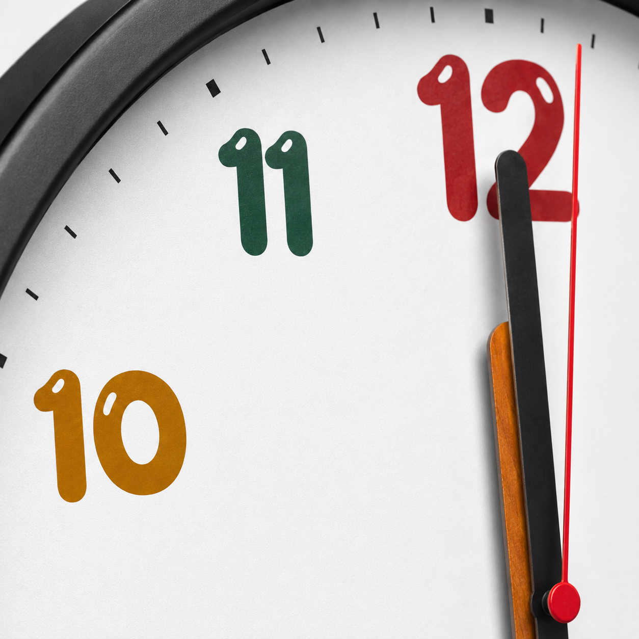 Multicolor Number Wall Clock