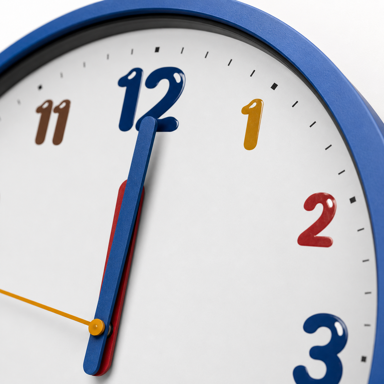 Multicolor Number Wall Clock