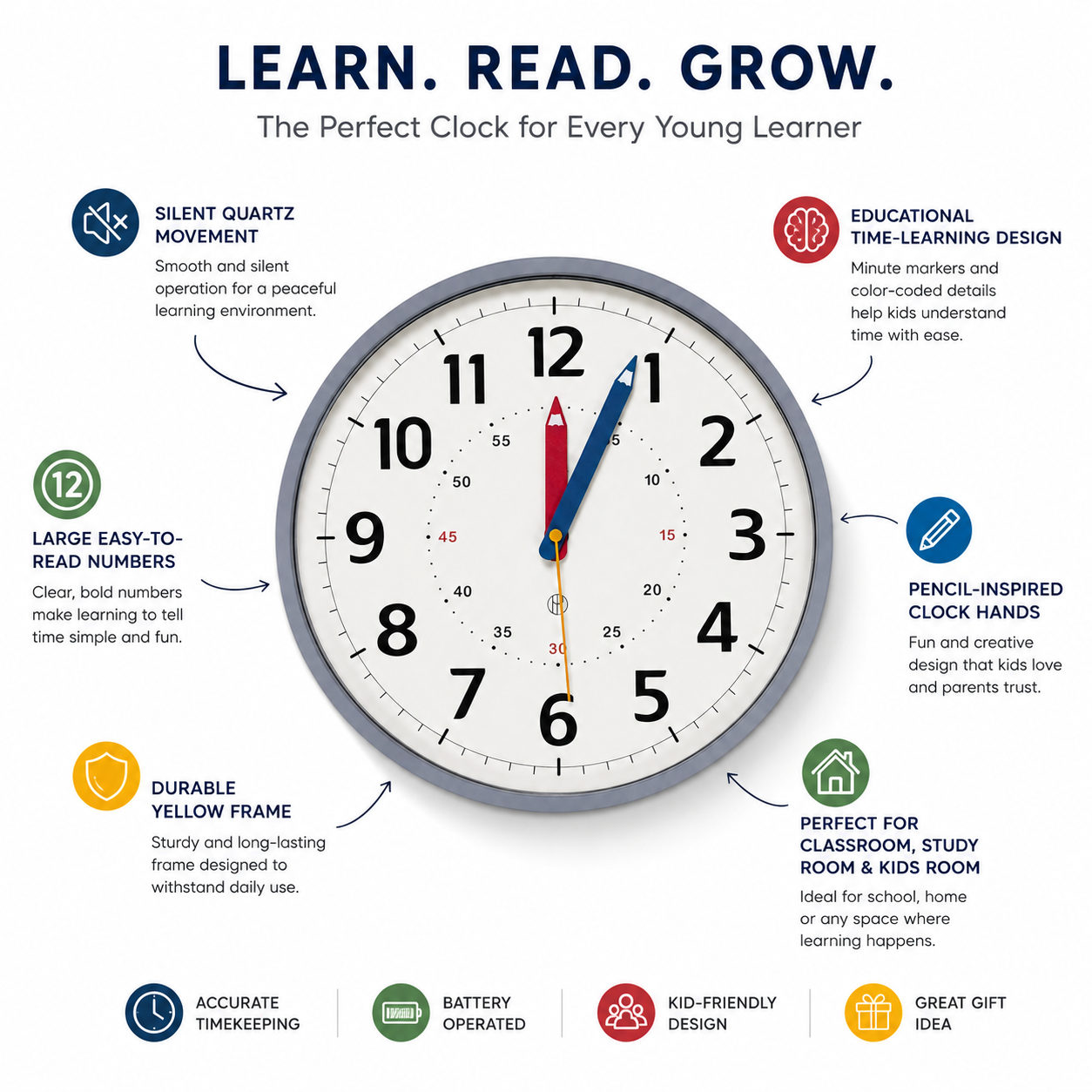 Educational Wall Clock