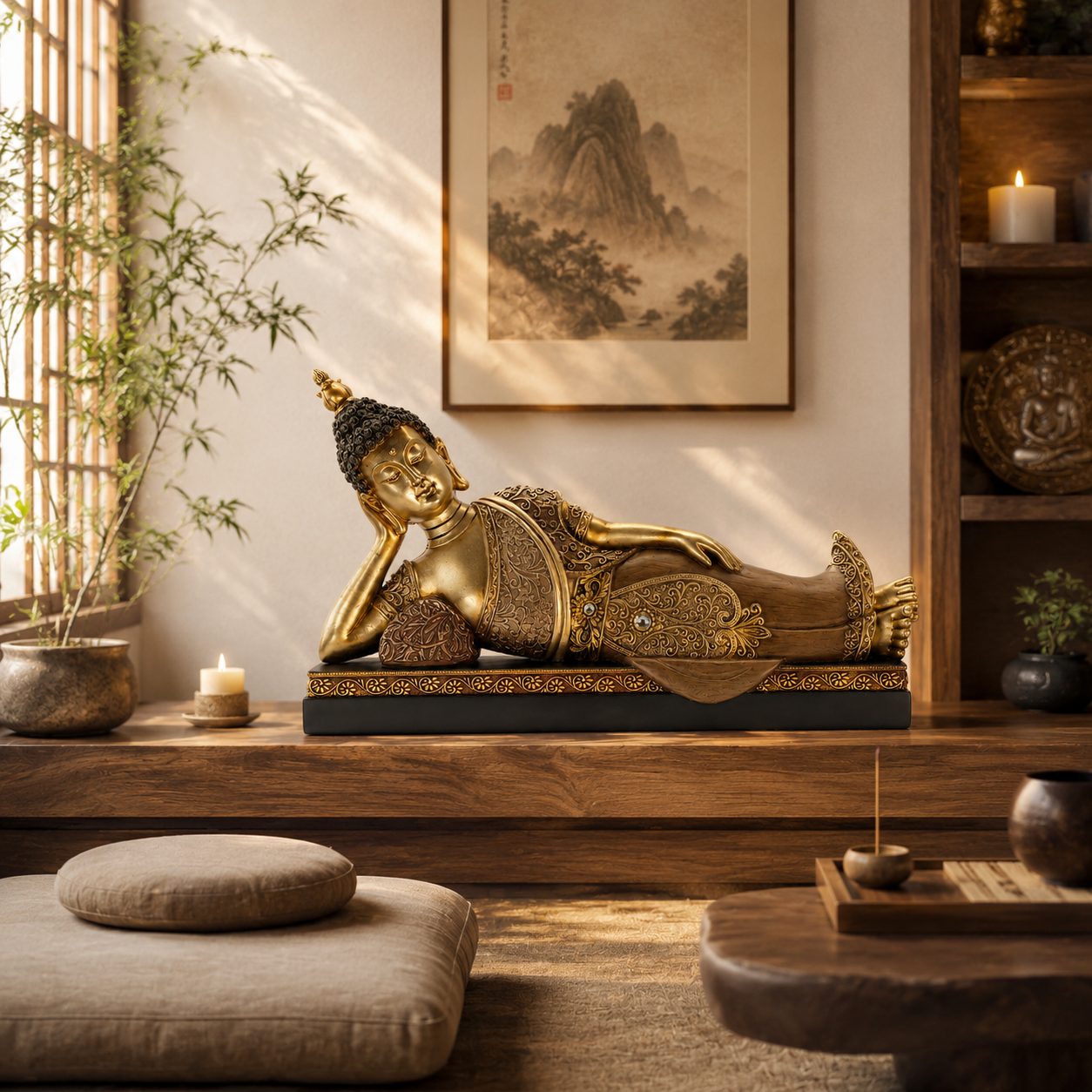 Reclining Buddha Home Decor Statue