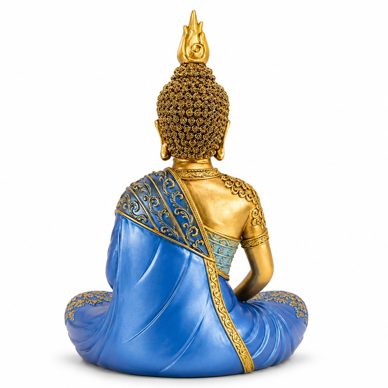 Blue & Gold Meditating Buddha Statue