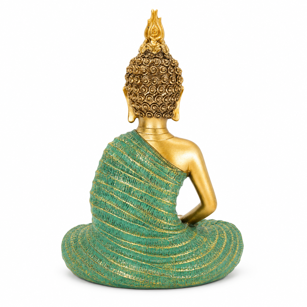 Mint Green & Gold Meditating Buddha Statue