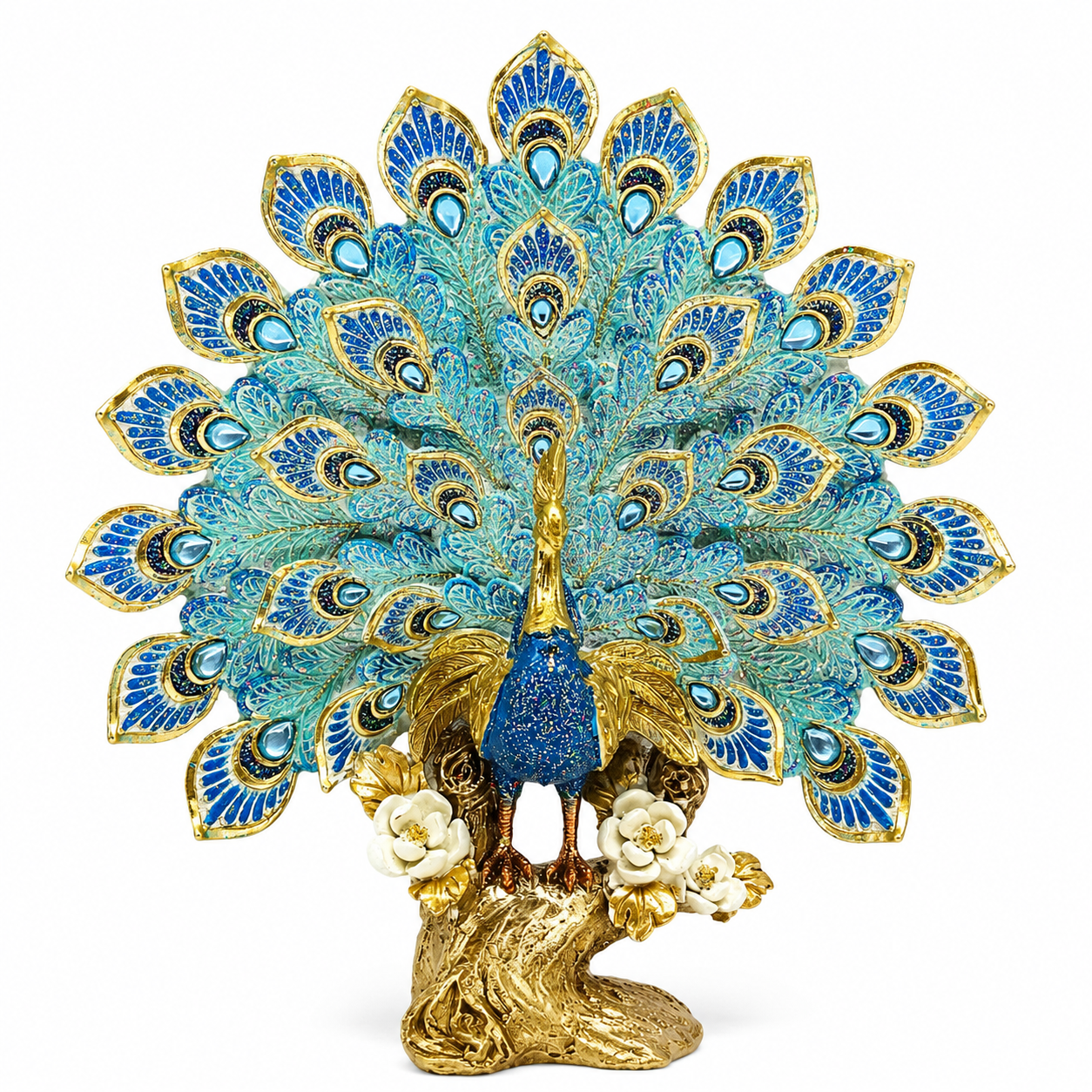 Imperial Fan Peacock Sculpture