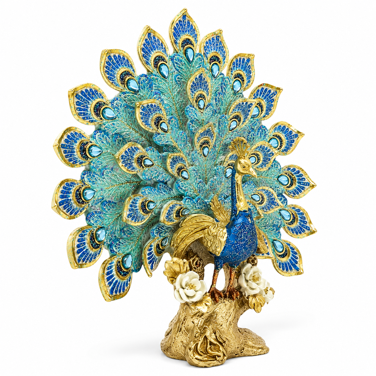 Imperial Fan Peacock Sculpture