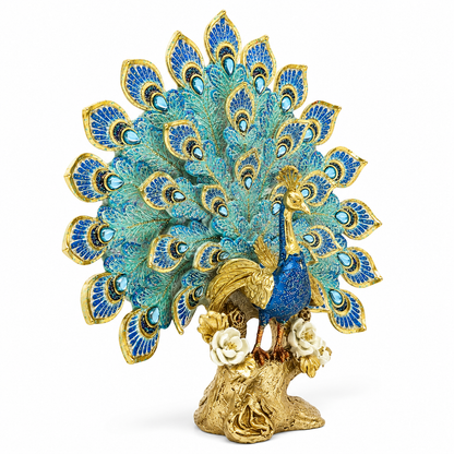 Imperial Fan Peacock Sculpture