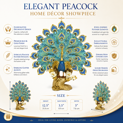 Imperial Fan Peacock Sculpture