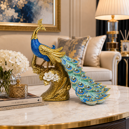 Golden Heritage Peacock Sculpture