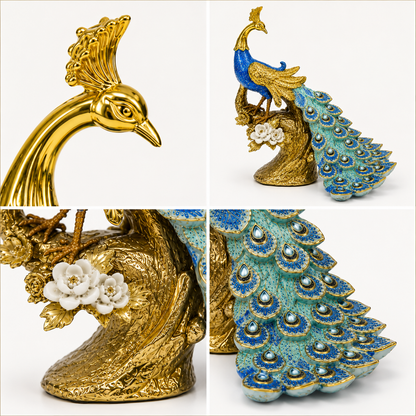 Golden Heritage Peacock Sculpture