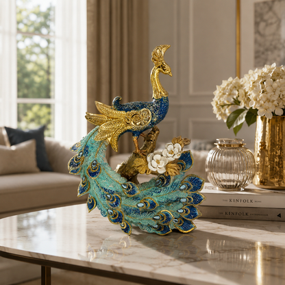 Celestial Peacock Grace Sculpture
