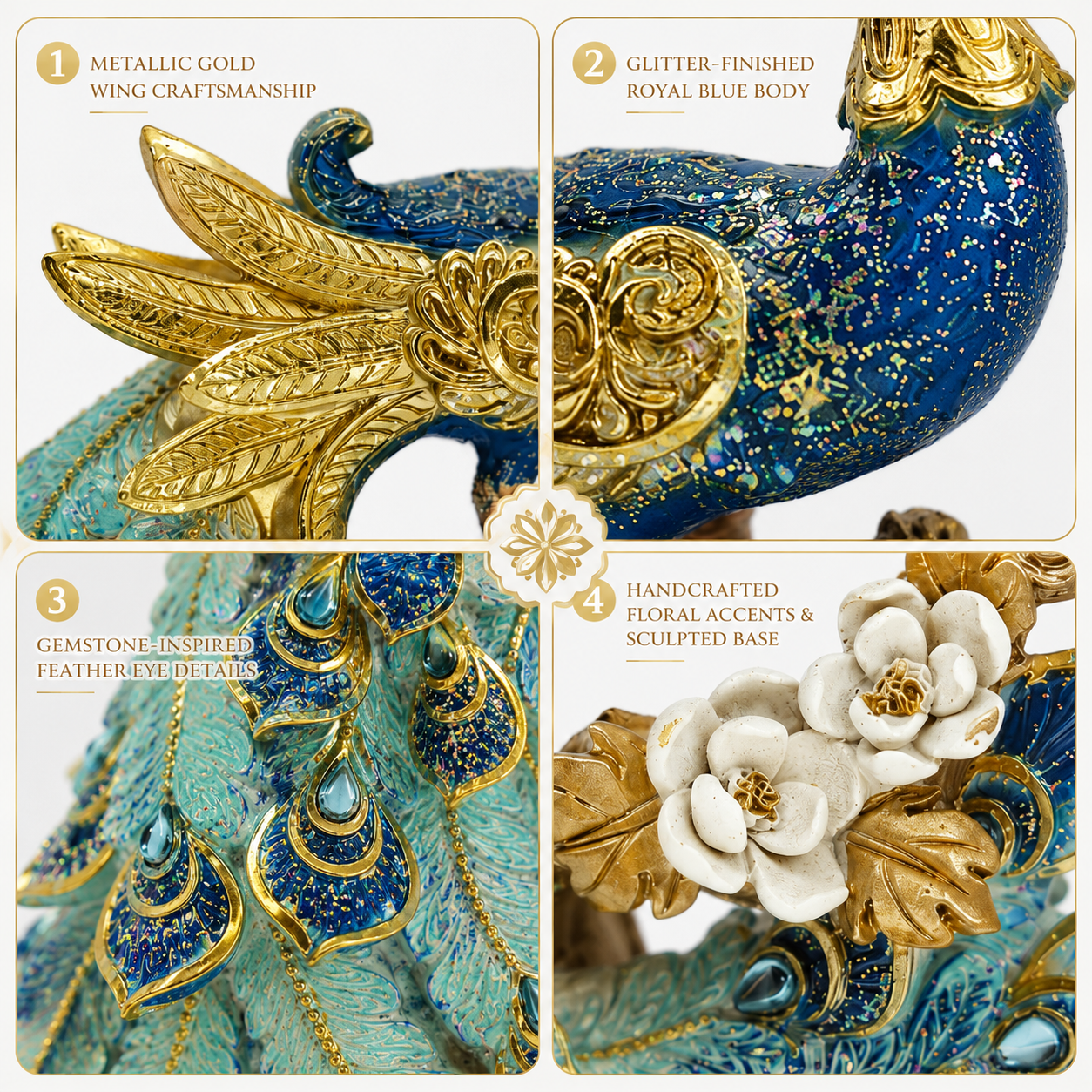 Celestial Peacock Grace Sculpture