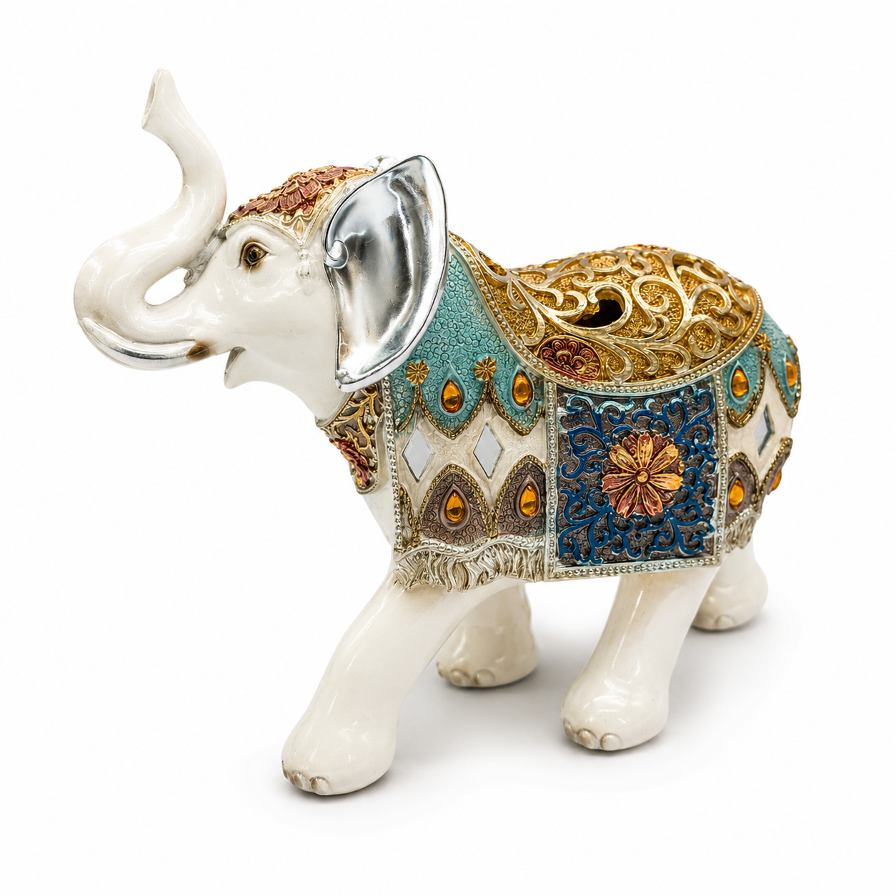 Regal Filigree Elephant Statue