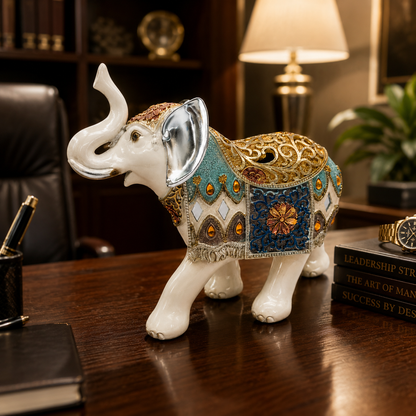 Regal Filigree Elephant Statue