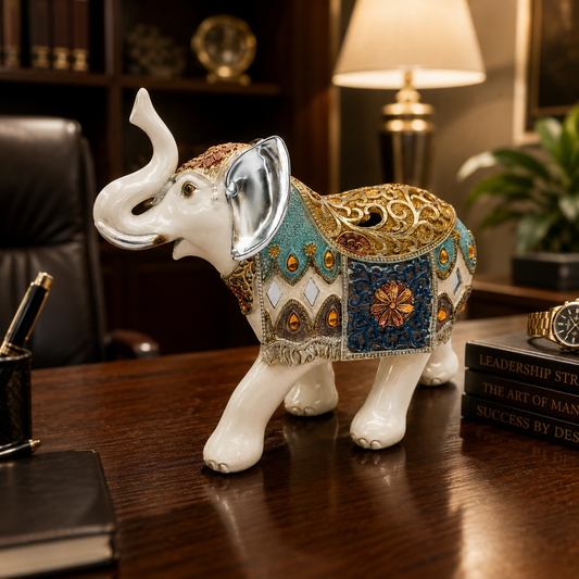 Regal Filigree Elephant Statue