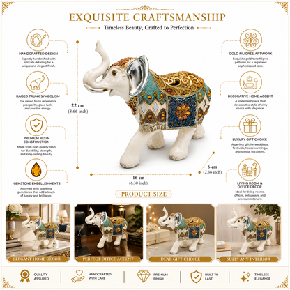 Regal Filigree Elephant Statue